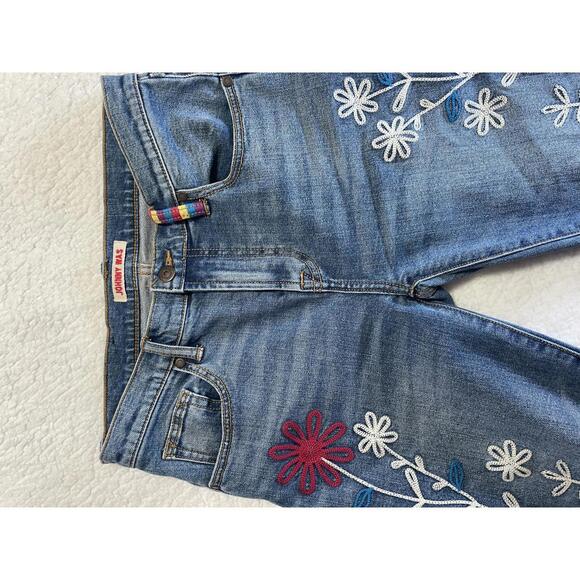 Johnny Was Jeans “The Cropped Baby Boot” Sz 25 Midrise Embroidered Floral - Picture 3 of 8